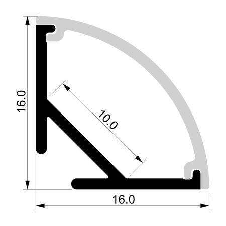 Corner Aluminium Profile 2m Length