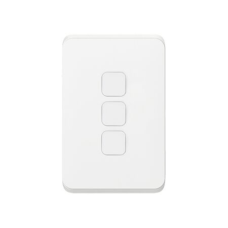 Clipsal Iconic, Gridplate and Skin, 3 Gang, Vertical/Horizontal - Vivid White