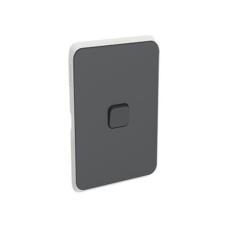 Clipsal Iconic, Switch Plate Skin, 1 Gang, Horizontal/Vertical Mount, Clip-On - Anthracite