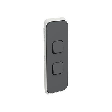 Clipsal Iconic, Switch Plate Skin, 2 Gang, Vertical Mount, Clip-On - Anthracite
