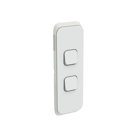 Clipsal Iconic, Switch Plate Skin, 2 Gang, Vertical Mount, Clip-On - Cool Grey