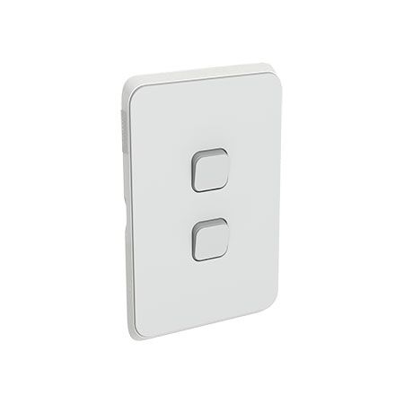 Clipsal Iconic, Switch Plate Skin, 2 Gang, Horizontal/Vertical Mount, Clip-On - Cool Grey