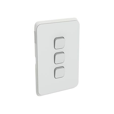Clipsal Iconic, Switch Plate Skin, 3 Gang, Horizontal/Vertical Mount - Cool Grey