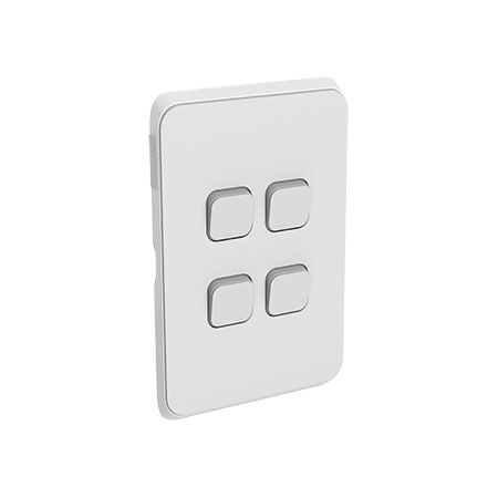 Clipsal Iconic, Switch Plate Skin, 4 Gang, Horizontal/Vertical Mount - Cool Grey