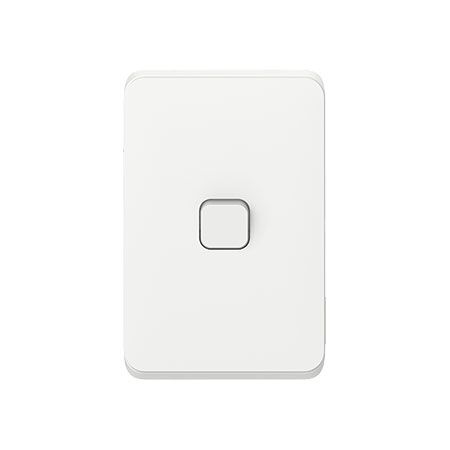 Clipsal Iconic, Flush Switch, 1 Gang, 1-Way/2-Way Vertical Mount, 230/240V, 10AX - Vivid White