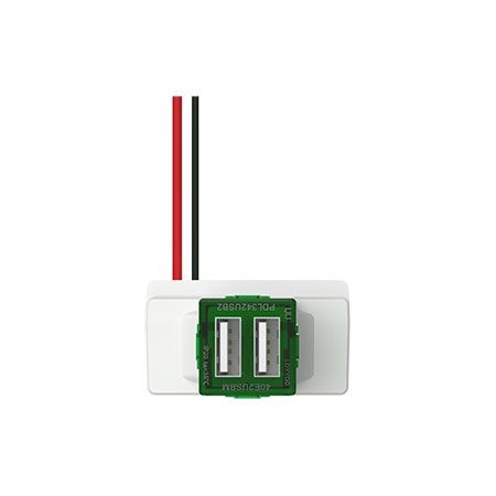 Clipsal Iconic, Dual USB Charging Mechanism 3.1 A, Horizontal/Vertical Mount - Vivid White