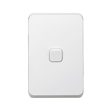 Clipsal Iconic, Switch Vertical, 1 Gang, 10AX,230/240V, Bulk Pack 50 - Extra Vivid White