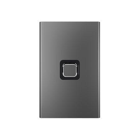 Clipsal Iconic, Styl Switch Plate Skin, Vertical/Horizontal, 1 Gang - Silver Shadow