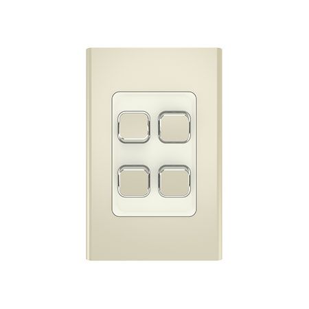 Clipsal Iconic, Styl Switch Plate Skin, Vertical/Horizontal, 4 Gang - Crowne