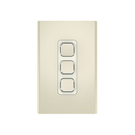 Clipsal Iconic, Styl Switch Plate Skin, Vertical/Horizontal, 3 Gang - Crowne