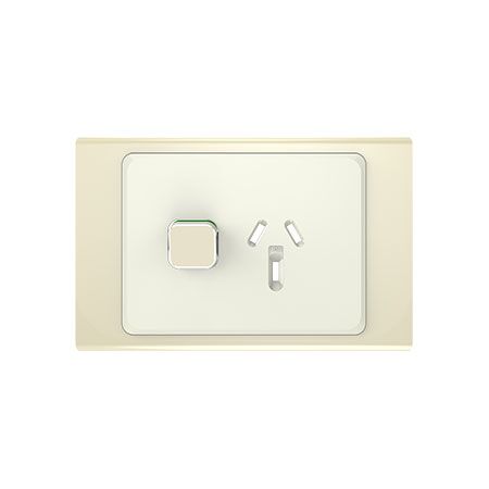 Clipsal Iconic, Styl Single Power Point Skin, Horizontal Mount, 250V, 10A - Crowne