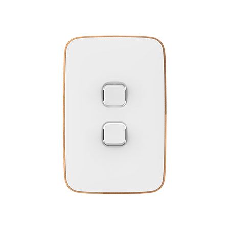 Clipsal Iconic, Essence Switch Plate Skin, 2 Gang, Vertical/Horizontal, Clip-On - Arctic White