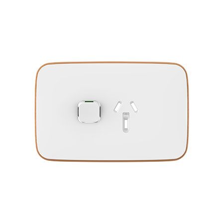 Clipsal Iconic, Essence Single Power Point Skin, Horizontal Mount, 250V, 10A, Clip-On - Arctic White