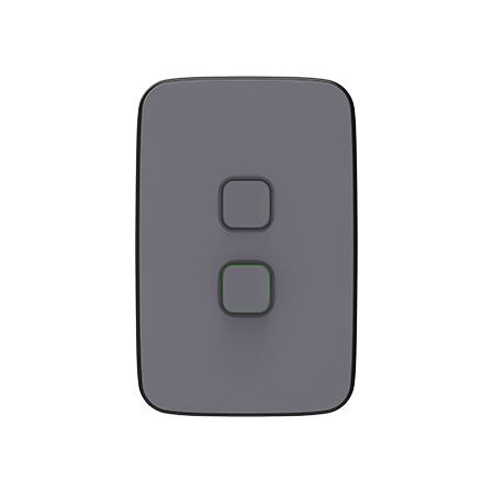 Clipsal Iconic, Essence Switch Plate Skin, 1 Gang, COOKER, Vertical/Horizontal Mount, 45A, Clip-On - Ash Grey