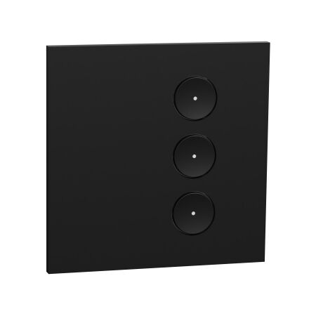 C-Bus, SpaceLogic Wall Plate, Saturn Zen, E-Series, Key Input unit, 3 keys - Zen Black