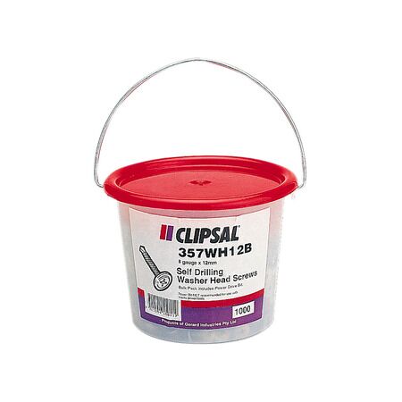 Clipsal - General Accessories, Washer Head, Self Drilling, 8 x 12mm, Bucket 1000