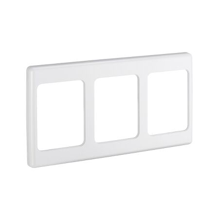 2000 Series, Flush Surround, 3 Gang, Vertical Mount, Curved Sided, Standard Pattern - White Electric