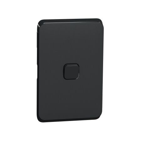 Clipsal Iconic, Switch Plate Skin, 1 Gang, Horizontal/Vertical Mount, Clip-On - Extra Black