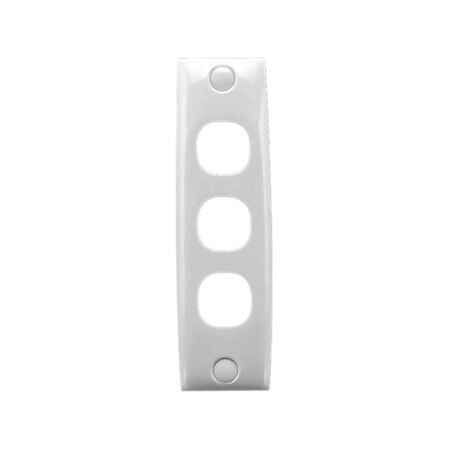 Standard Series, Flush Plate, 3 Gang, Architrave - White Electric