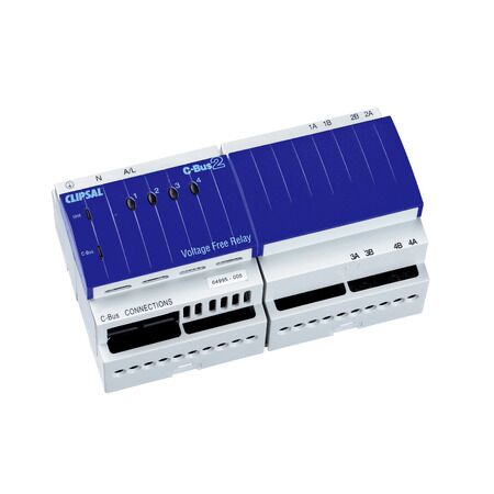C-Bus, Relay, DIN Rail Mounted, Voltage Free, 240V AC, 4 Channel, 10A, Without C-Bus Power Supply