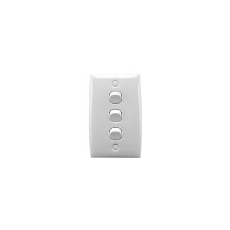 Standard Series, Flush Switch, 3 Gang, 250VAC, 10A, Standard, Vertical, PTN - White Electric
