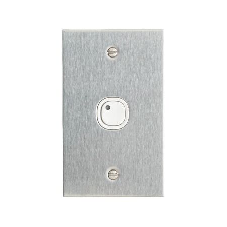 C-Bus Control and Management System, Flat Plate, Key Input, 1 Gang, B Style, Learn Enabled, Stainless Steel - White Electric