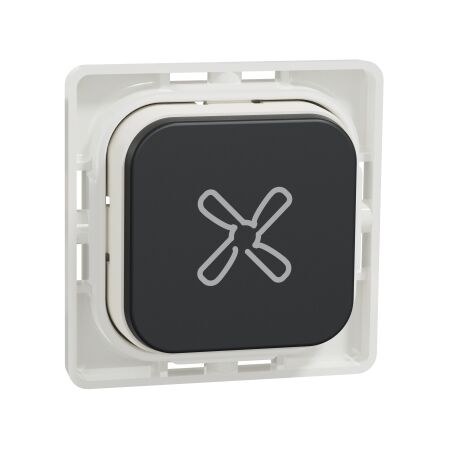 Clipsal Iconic, push-button Assembly, Fan - Extra Black
