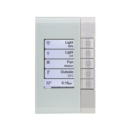 C-Bus eDLT, Wall Plate, Saturn, Enhanced Dynamic Labelling Technology, 5 Key Grid - Ocean Mist