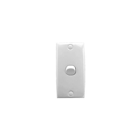 Standard Series, Flush Switch, 1 Gang, 250VAC, 10A, Vertical, Architrave, 78mm Mounting Centre - White Electric
