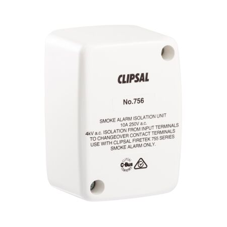 Clipsal - Smoke Alarms, Smoke Alarm Isolation Unit, Compatible with Clipsal Smoke Alarms, for Output to External Siren/Strobe