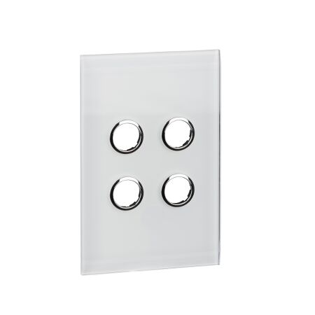 C-Bus Control and Management System, Glass Fascia, 4 Gang, Saturn Series, Rectangular - Pure White