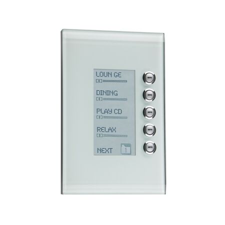 C-Bus Control and Management System, Glass Fascia, 5 Gang, Saturn Series - Glass Finish