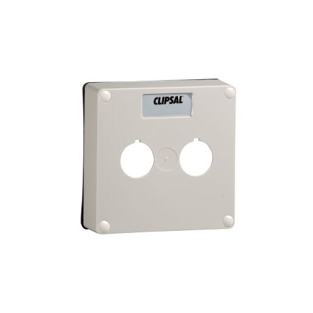 Clipsal - 56 Series, Lid, 1 Gang with 2 X 22mm Diameter Apertures. Made of Plastic & Includes Gasket - Grey