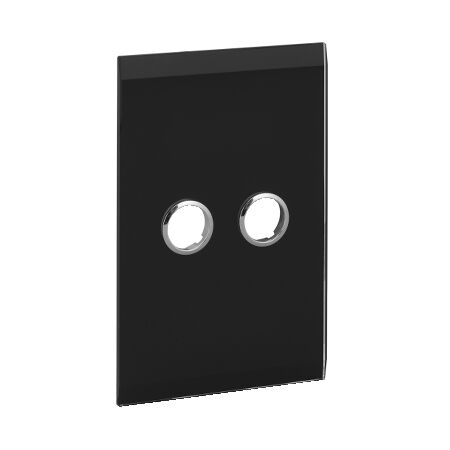 C-Bus Control and Management System, Glass Fascia, 2 Gang, Saturn Series, Rectangular - Black