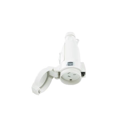Clipsal - 56 Series, Pendant Outlet, 250V, 10A, 3 Flat PIN, 2 Pole - Resistant White Electric