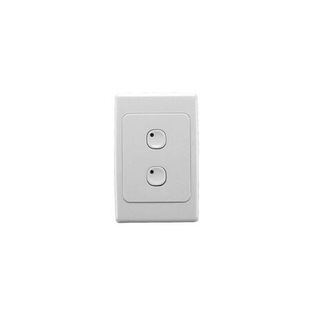 C-Bus Control and Management System, Plastic Plate Wall Switch, 2 Button - White Electric
