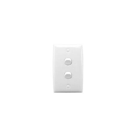 Standard Series, Flush Switch, 2 Gang, 250VAC, 10A, Standard, Vertical, PTN - White Electric