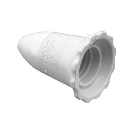 Clipsal - Lighting, Lampholder, E27, 3 Piece Cord Grip, 250V 4A - with Safety Skirt - White Electric