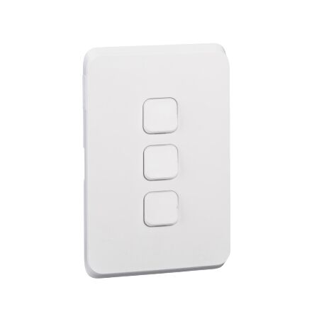 Clipsal Iconic, Switch Plate Skin, 3 Gang, Horizontal/Vertical Mount - Extra Vivid White