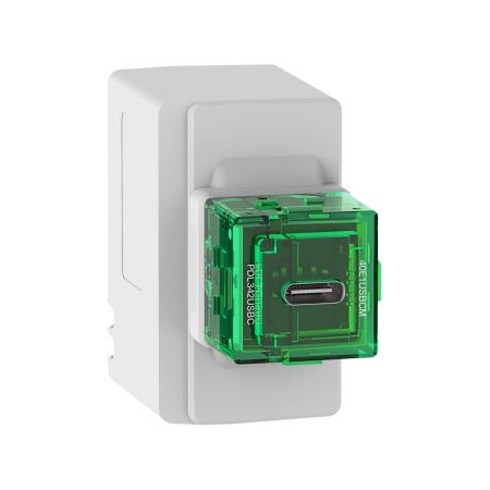 Clipsal Iconic, USB Type C Fast charger module for Pro Series and Iconic ranges, 25W, 220-240V AC - Vivid White