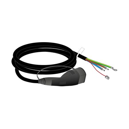 EVlink Smart Wallbox, Attached cable, T2 32A 1-Ph IEC 4,5m