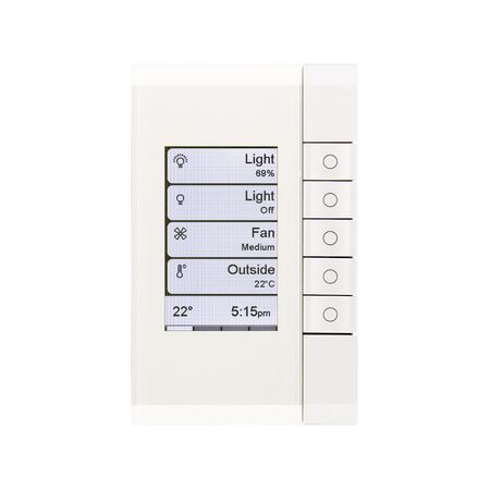 C-Bus eDLT, Wall Plate, Saturn, Enhanced Dynamic Labelling Technology, 5 Key Grid - Pure White
