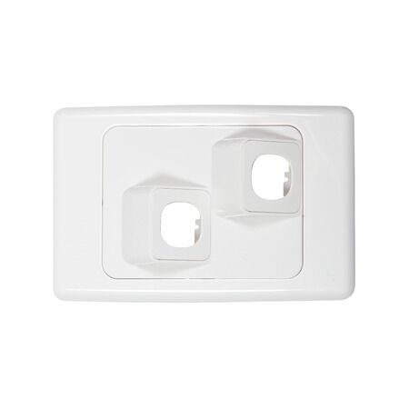 2000 Series, Gridplate, Flush Surround and Angled 2 Gang - White Electric