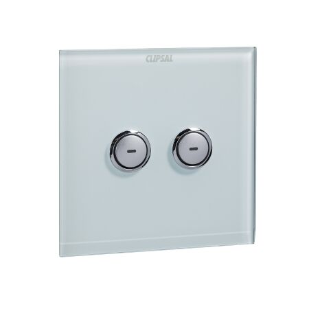 C-Bus, SpaceLogic Wall Plate, Saturn, E-Series, Key Input unit, 2 keys - Glass Finish