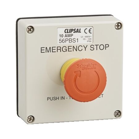 Clipsal - 56 Series, Control Station, IP66 1Xem Stop Less Enclosure - Grey