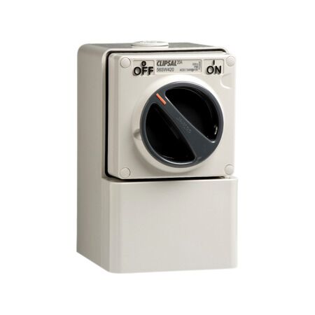 Clipsal - 56 Series, Mounting Back Box, Shallow, 2 Gang, Vertical - Grey