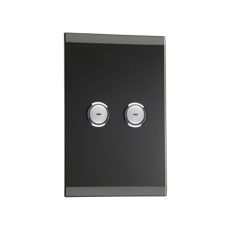 C-Bus Control and Management System, Wall Plate, Saturn, Key Input Unit, 2 Key, A Series - Black
