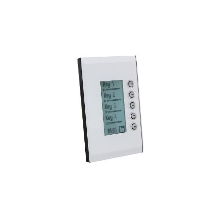 C-Bus Control and Management System, Fascia with Grid, Saturn Series, Rectangular, 5 Gang - Pure White