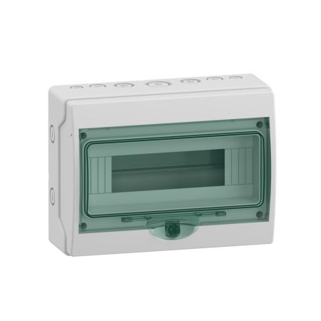 Mureva Enclosure, Weatherproof enclosure for modular device, 1x12 modules, 7 pre-cutouts, without terminal block