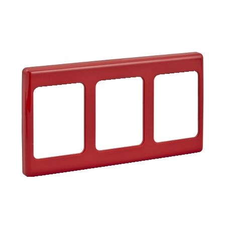 2000 Series, Flush Surround, 3 Gang, Vertical Mount, Curved Sided, Standard Pattern - Red